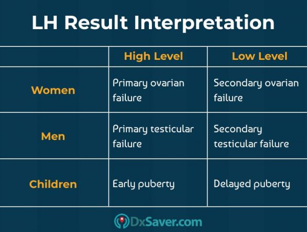 Know about what are LH levels & LH test results interpretation in men, women, & children.