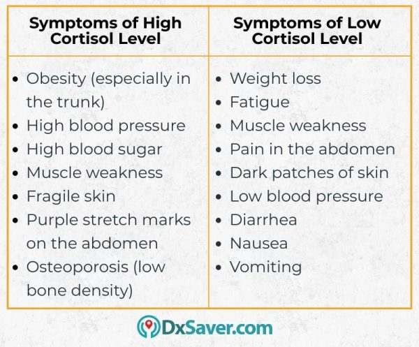 Know more about the symptoms of high and low cortisol levels.