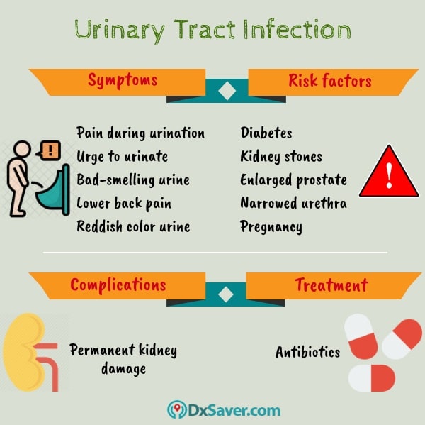Know more about the symptoms, risk factors, complications, and treatment of a urinary tract infection.